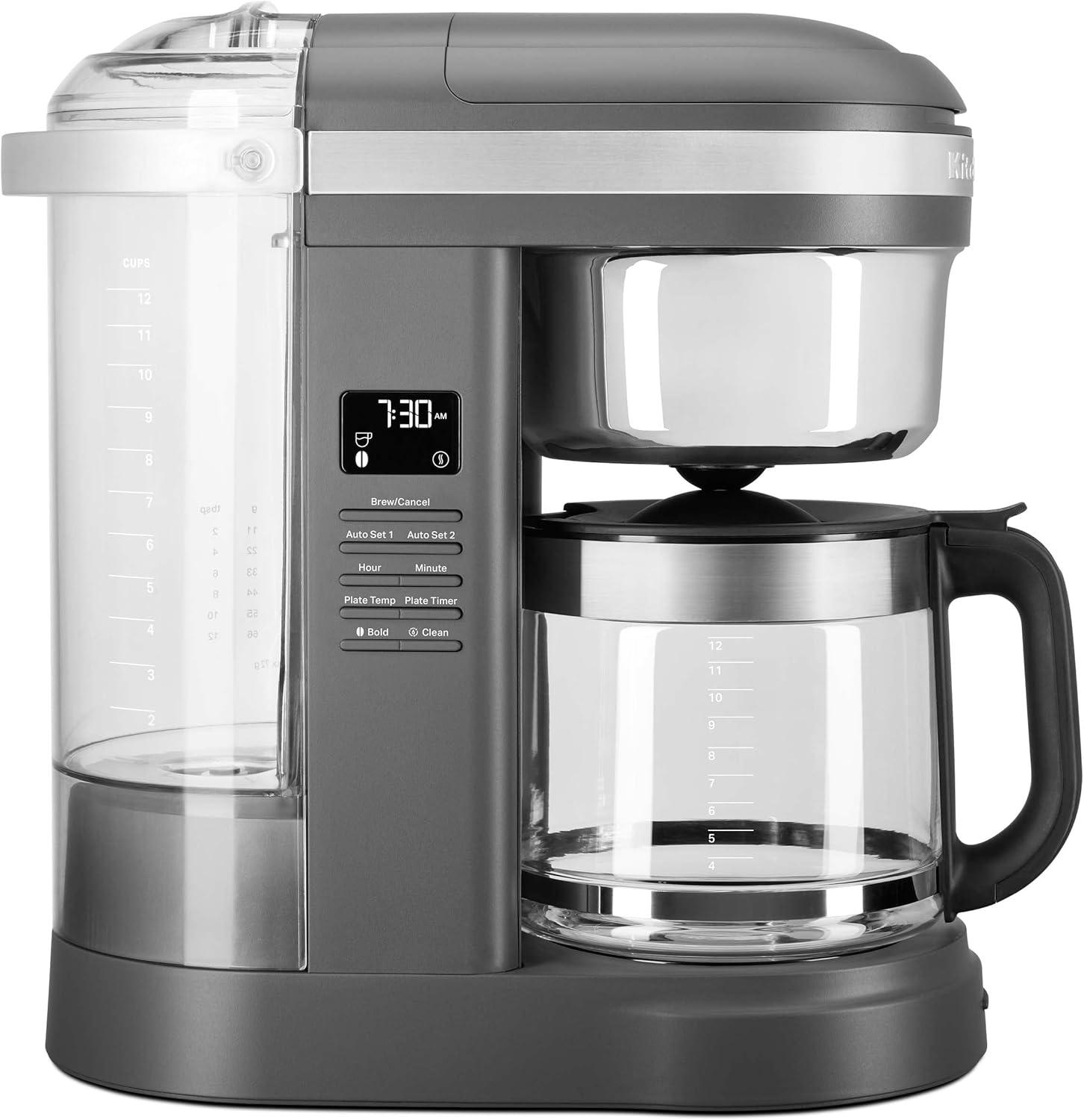 imageKitchenAid 12 Cup Drip Coffee Maker with Spiral Showerhead KCM1208Matte Grey