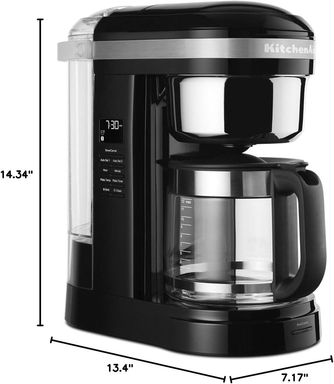 imageKitchenAid 12 Cup Drip Coffee Maker with Spiral Showerhead KCM1208Onyx Black