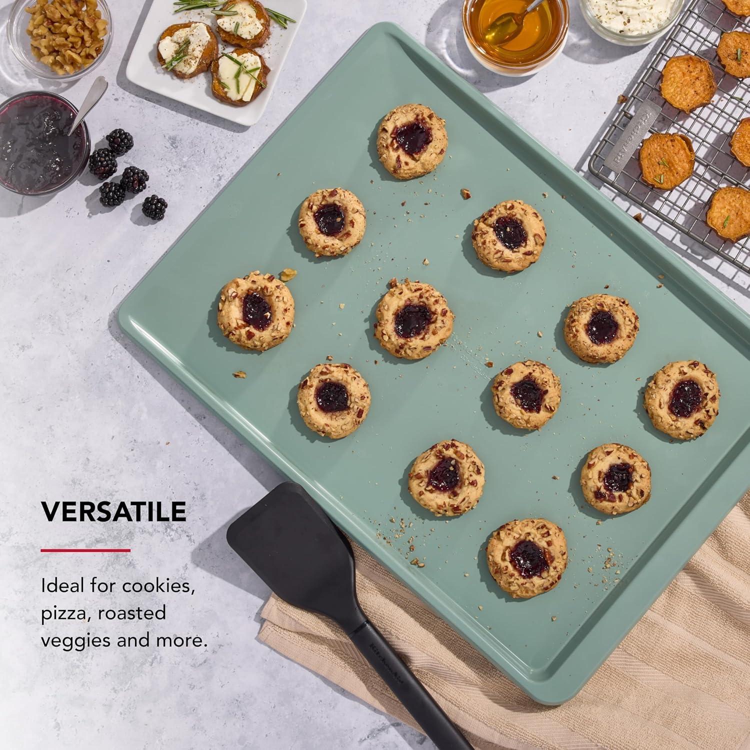 imageKitchenAid 13x18in Nonstick Aluminized Steel Cookie Slider Mineral WaterCardamom