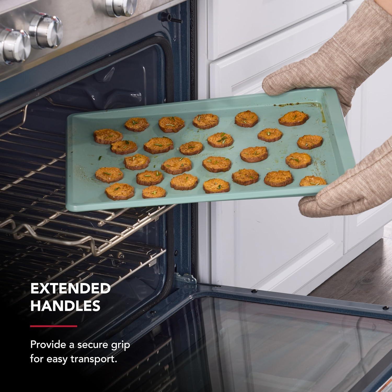 imageKitchenAid 13x18in Nonstick Aluminized Steel Cookie Slider Mineral WaterCardamom