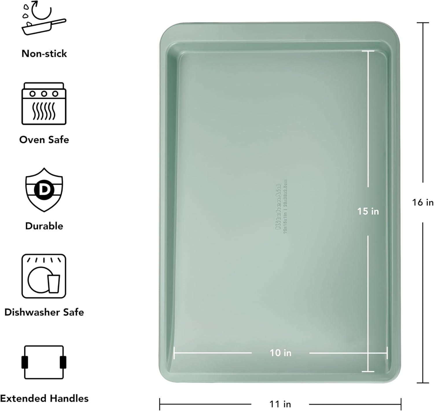 imageKitchenAid 13x18in Nonstick Aluminized Steel Cookie Slider Mineral WaterCardamom