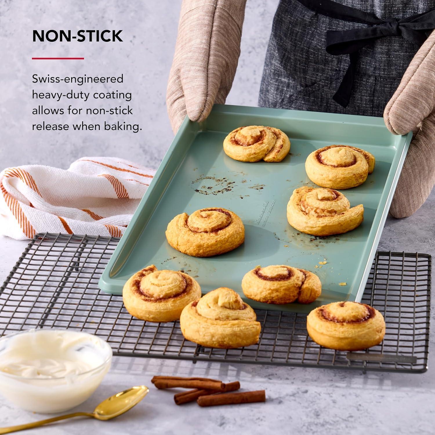 imageKitchenAid 13x18in Nonstick Aluminized Steel Cookie Slider Mineral WaterCardamom