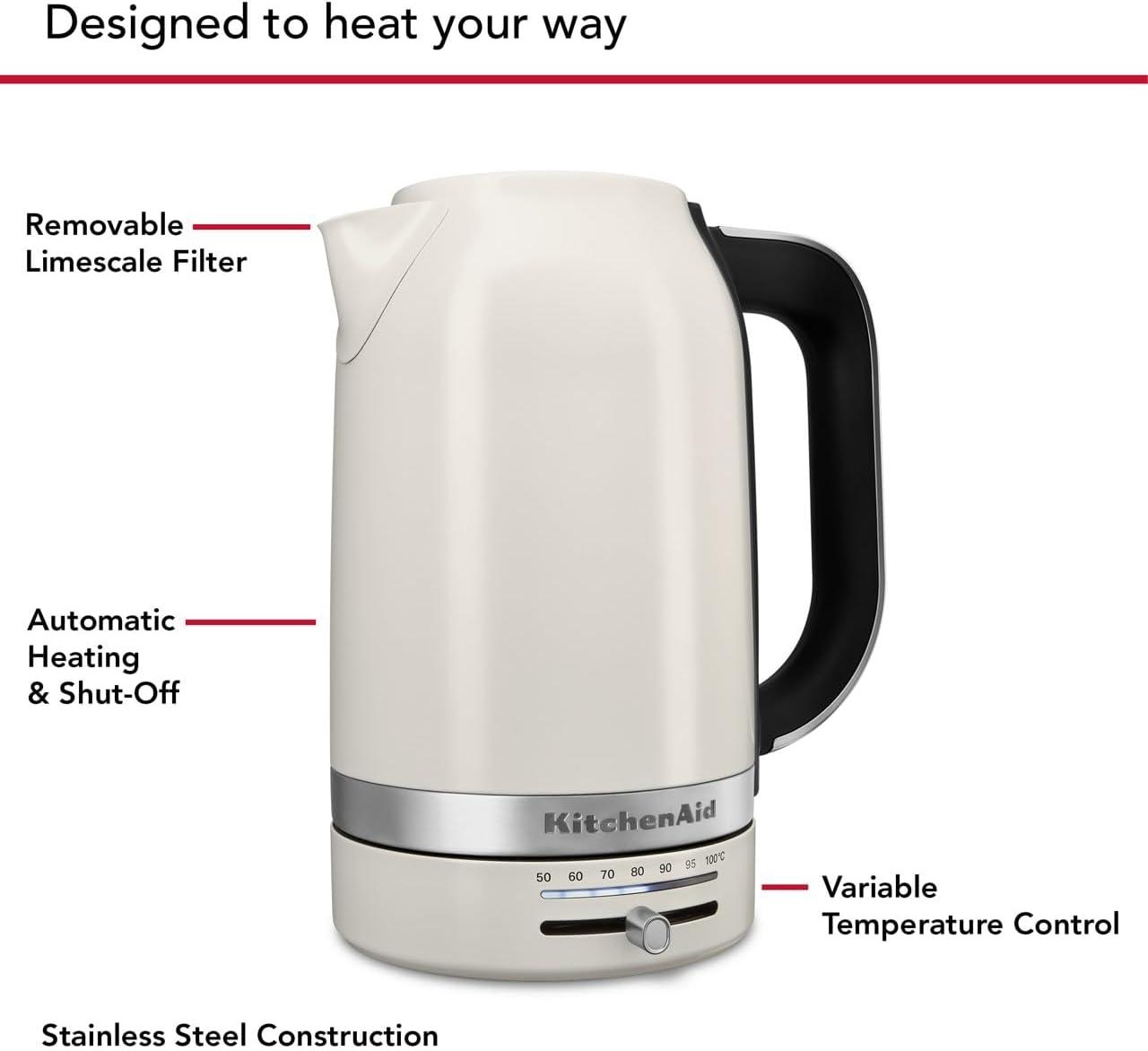 imageKitchenAid 17L Electric Kettle wTemp Control KEK1701 JuniperPorcelain White