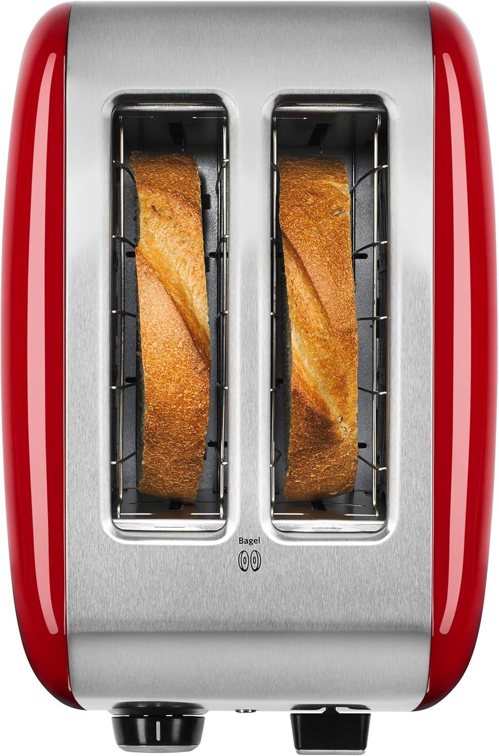 imageKitchenAid 2 Slice Manual Lift Toaster KMT2115OB Onyx BlackEmpire Red