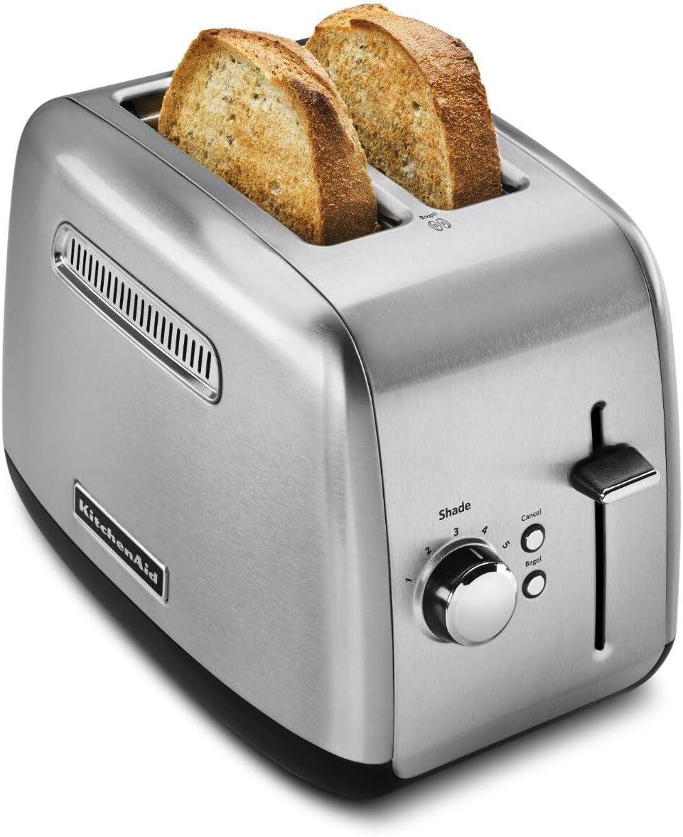 imageKitchenAid 2 Slice Manual Lift Toaster KMT2115OB Onyx BlackStainless Steel