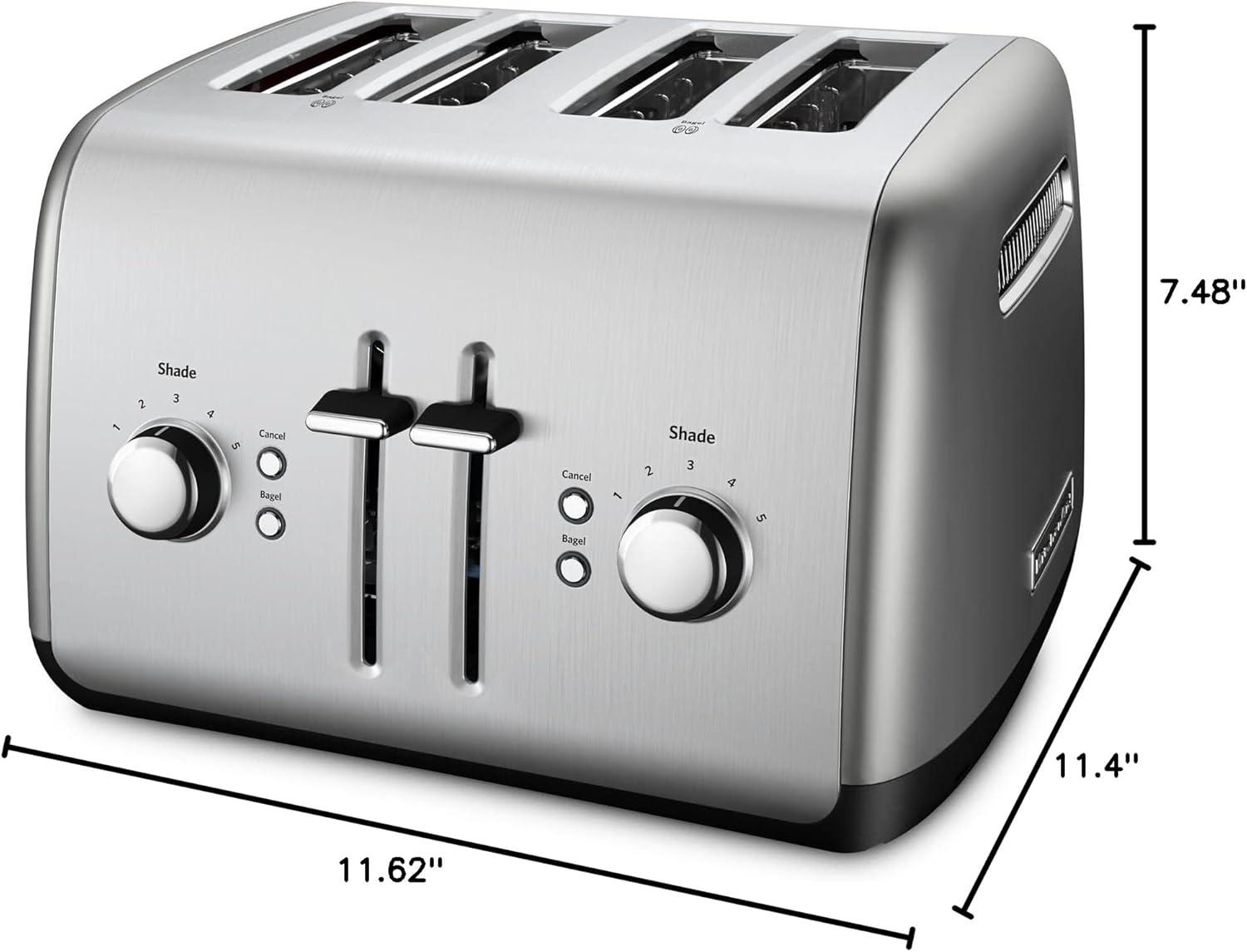 imageKitchenAid 4 Slice Manual Lift Toaster KMT4115CU Contour Silver