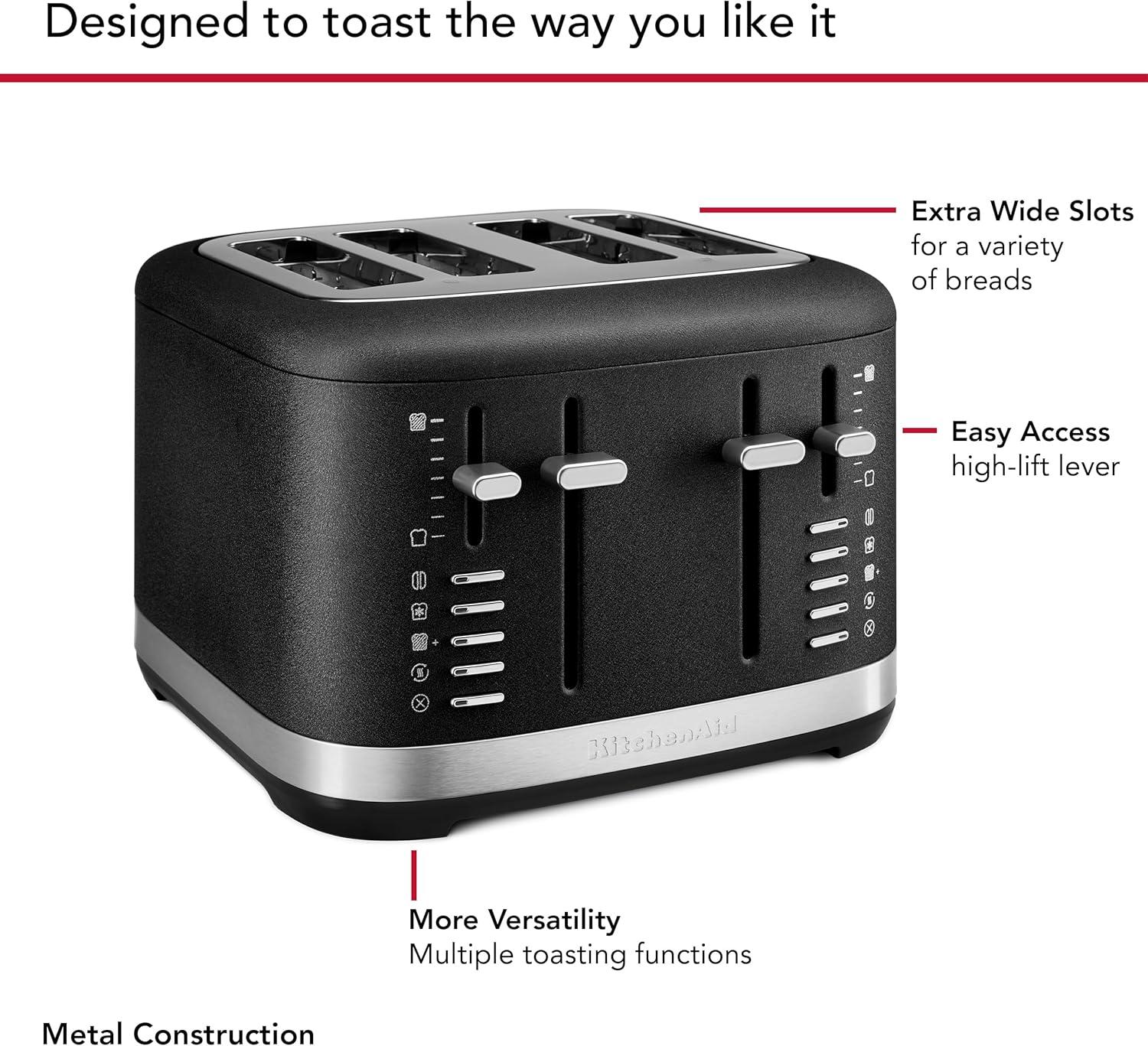 imageKitchenAid 4 Slice Toaster KMT4109PT PistachioCast Iron Black