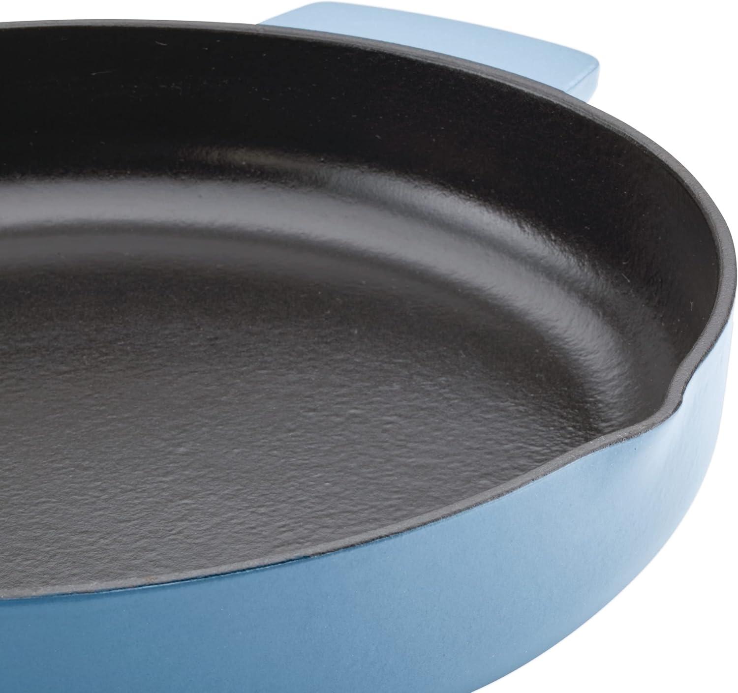 imageKitchenAid 48395 Seasoned Cast Iron Frying PanSkillet 12 Inch BlackBlue Velvet