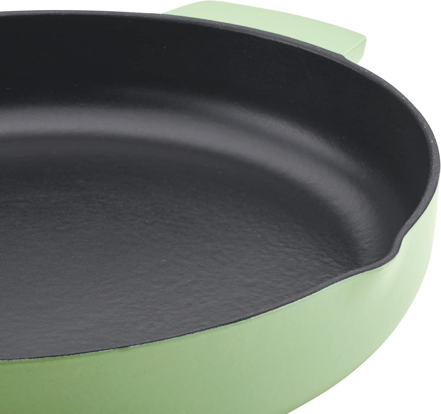imageKitchenAid 48395 Seasoned Cast Iron Frying PanSkillet 12 Inch BlackPistachio