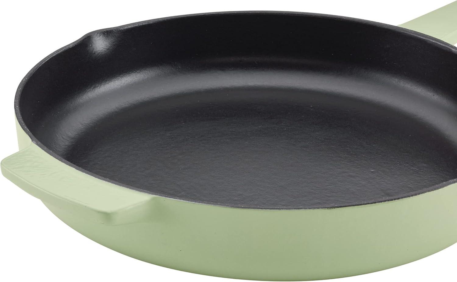 imageKitchenAid 48395 Seasoned Cast Iron Frying PanSkillet 12 Inch BlackPistachio