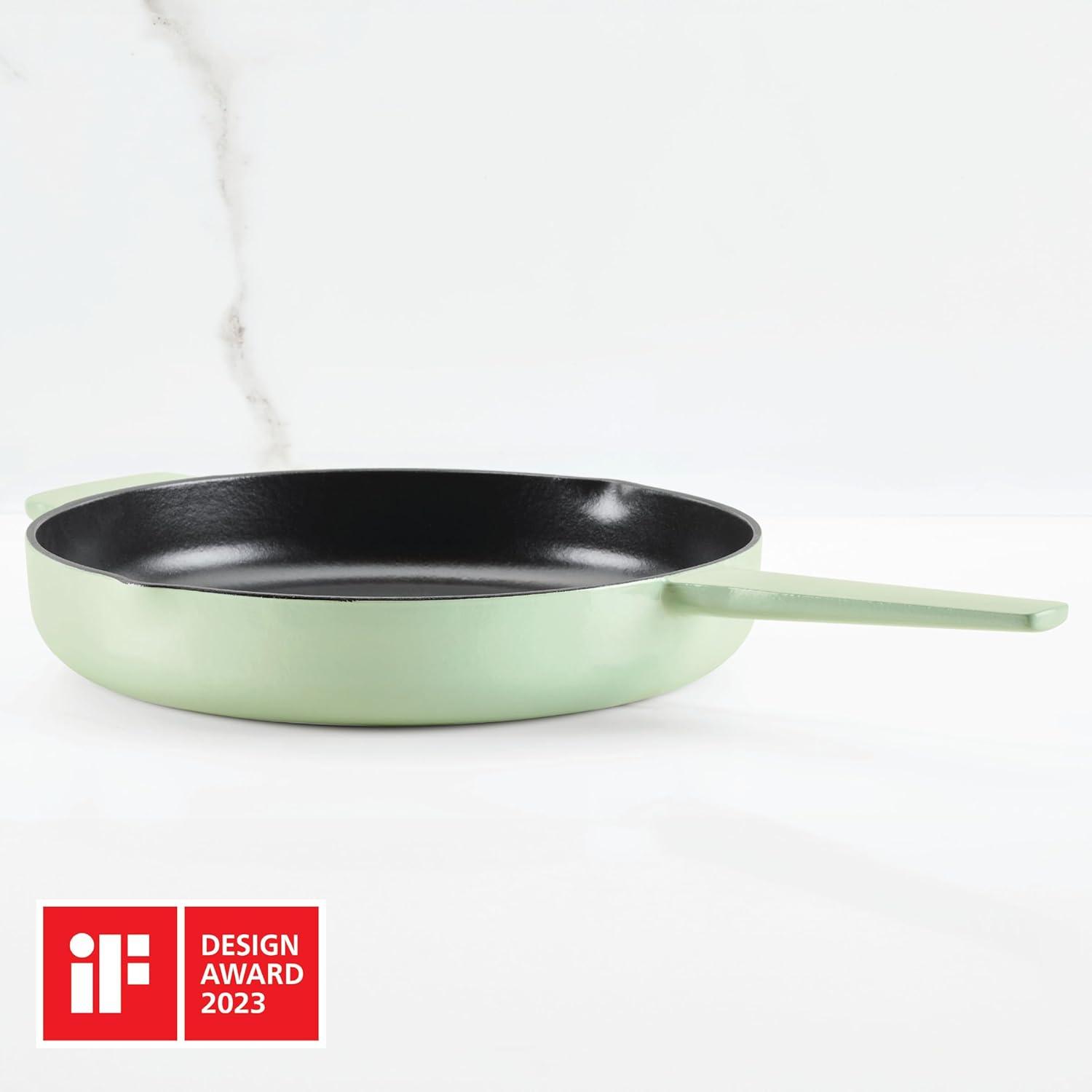 imageKitchenAid 48395 Seasoned Cast Iron Frying PanSkillet 12 Inch BlackPistachio