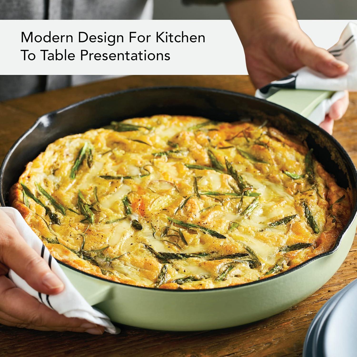 imageKitchenAid 48395 Seasoned Cast Iron Frying PanSkillet 12 Inch BlackPistachio