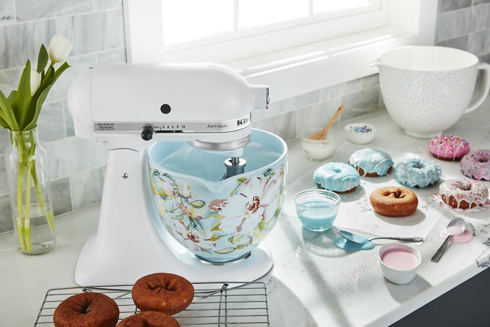 imageKitchenAid 5 Quart Ceramic Bowl for all 455 Quart TiltHead Stand Mixers KSM2CB5PWG White Gardenia