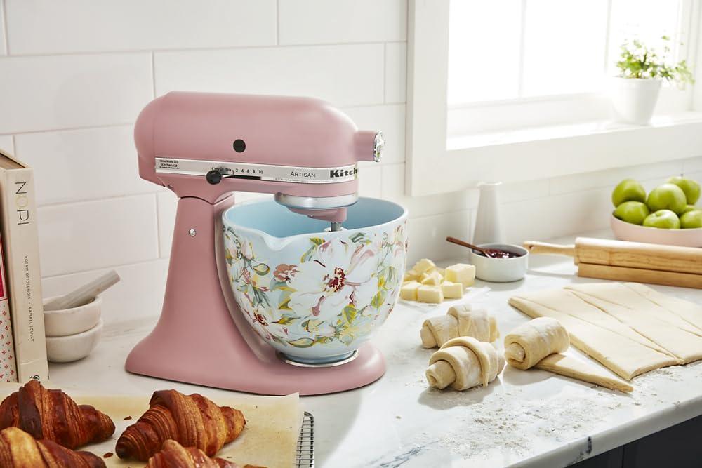 imageKitchenAid 5 Quart Ceramic Bowl for all 455 Quart TiltHead Stand Mixers KSM2CB5PWG White Gardenia
