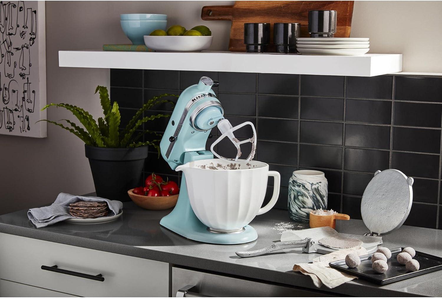 imageKitchenAid 5 Quart Ceramic Bowl for all 455 Quart TiltHead Stand Mixers KSM2CB5PWS White Shell