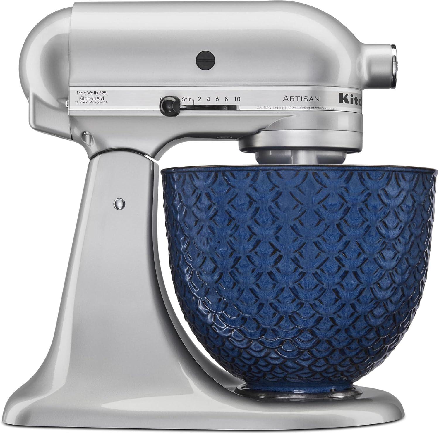 imageKitchenAid 5 Quart Ceramic Bowl for all 455 Quart TiltHead Stand Mixers KSM2CB5TML Blue Mermaid Lace