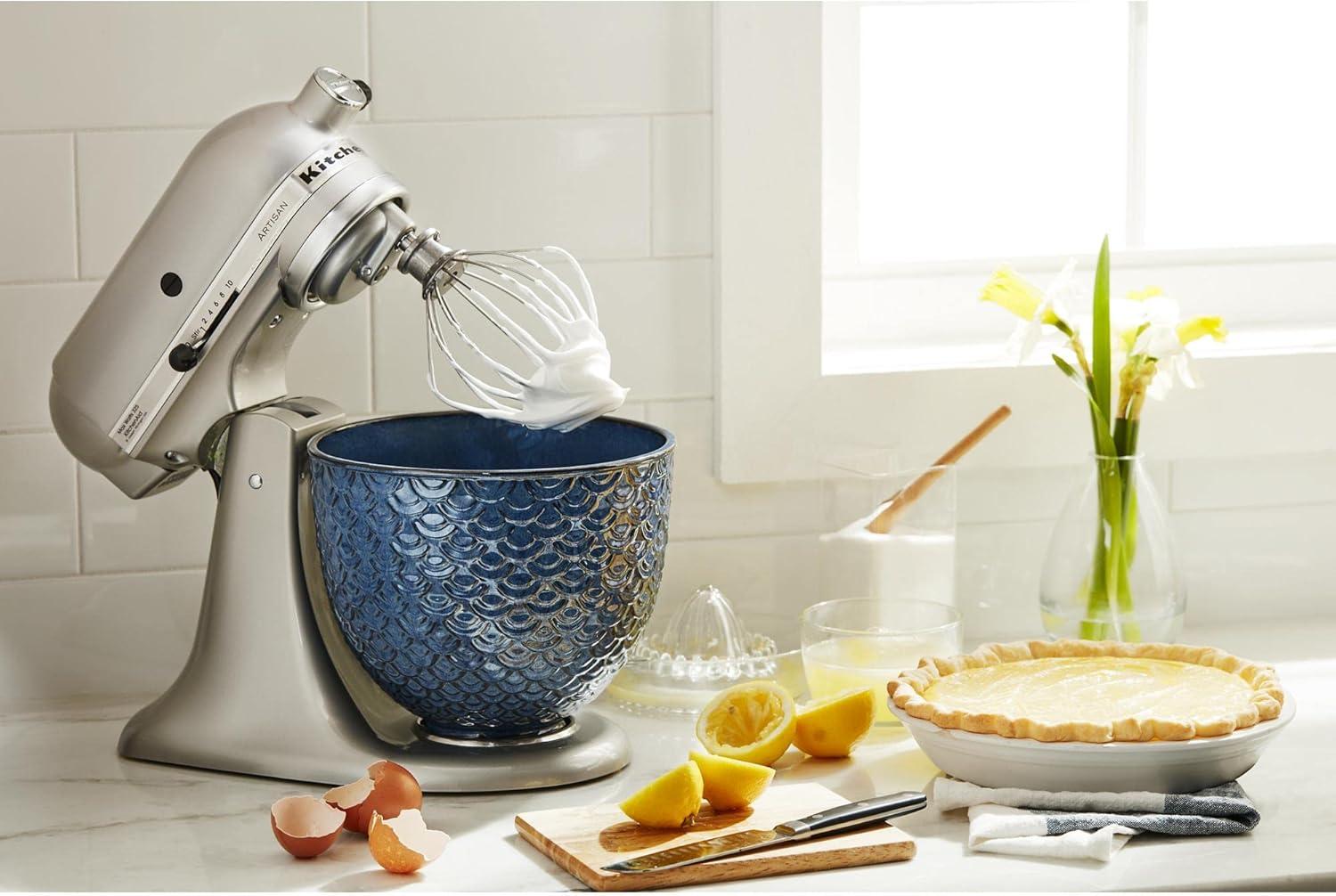imageKitchenAid 5 Quart Ceramic Bowl for all 455 Quart TiltHead Stand Mixers KSM2CB5TML Blue Mermaid Lace