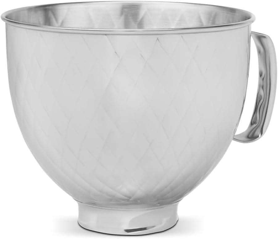 imageKitchenAid 5 Quart Stainless Steel Bowl for all 455 Quart TiltHead Stand Mixers KSM5SSBQB Quilted Stainless