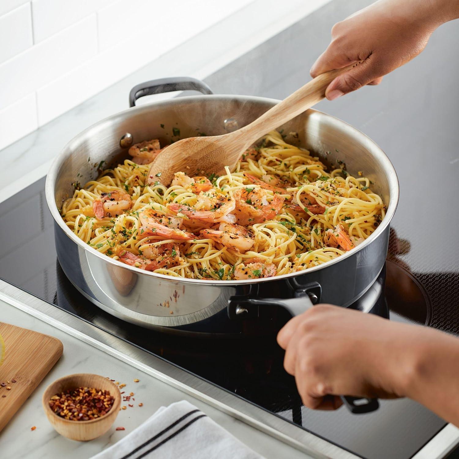 imageKitchenAid 5Ply Clad Polished Stainless Steel Fry PanSkillet 1225 InchStainless Steel