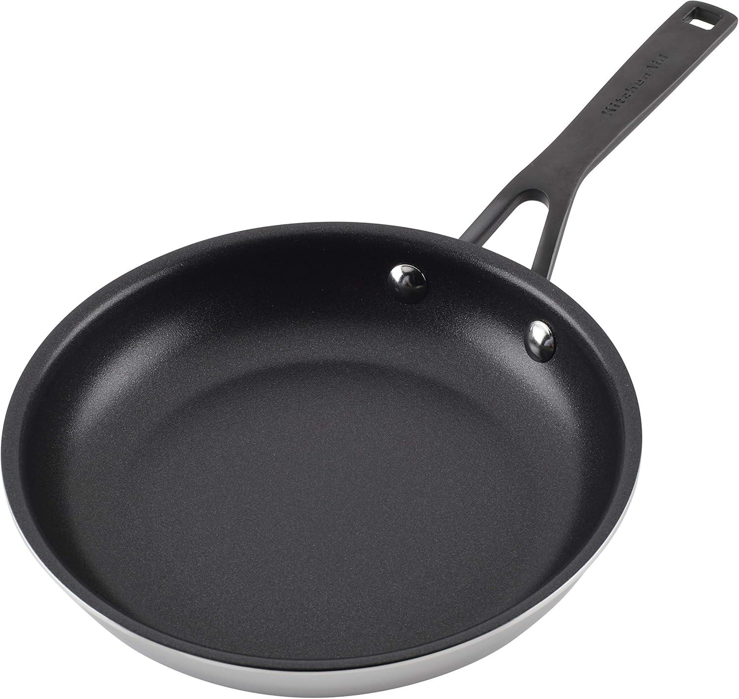 imageKitchenAid 5Ply Clad Polished Stainless Steel Fry PanSkillet 1225 InchStainless Steel
