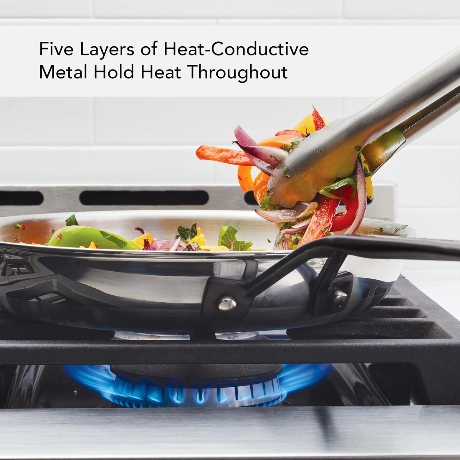 imageKitchenAid 5Ply Clad Polished Stainless Steel Fry PanSkillet 1225 InchStainless Steel