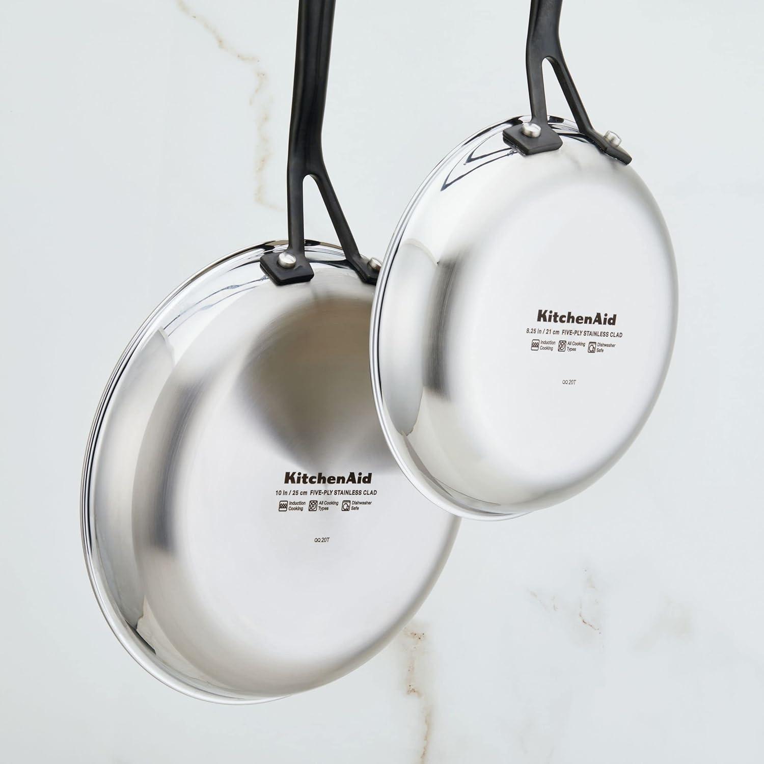 imageKitchenAid 5Ply Clad Polished Stainless Steel Fry PanSkillet 1225 InchStainless Steel