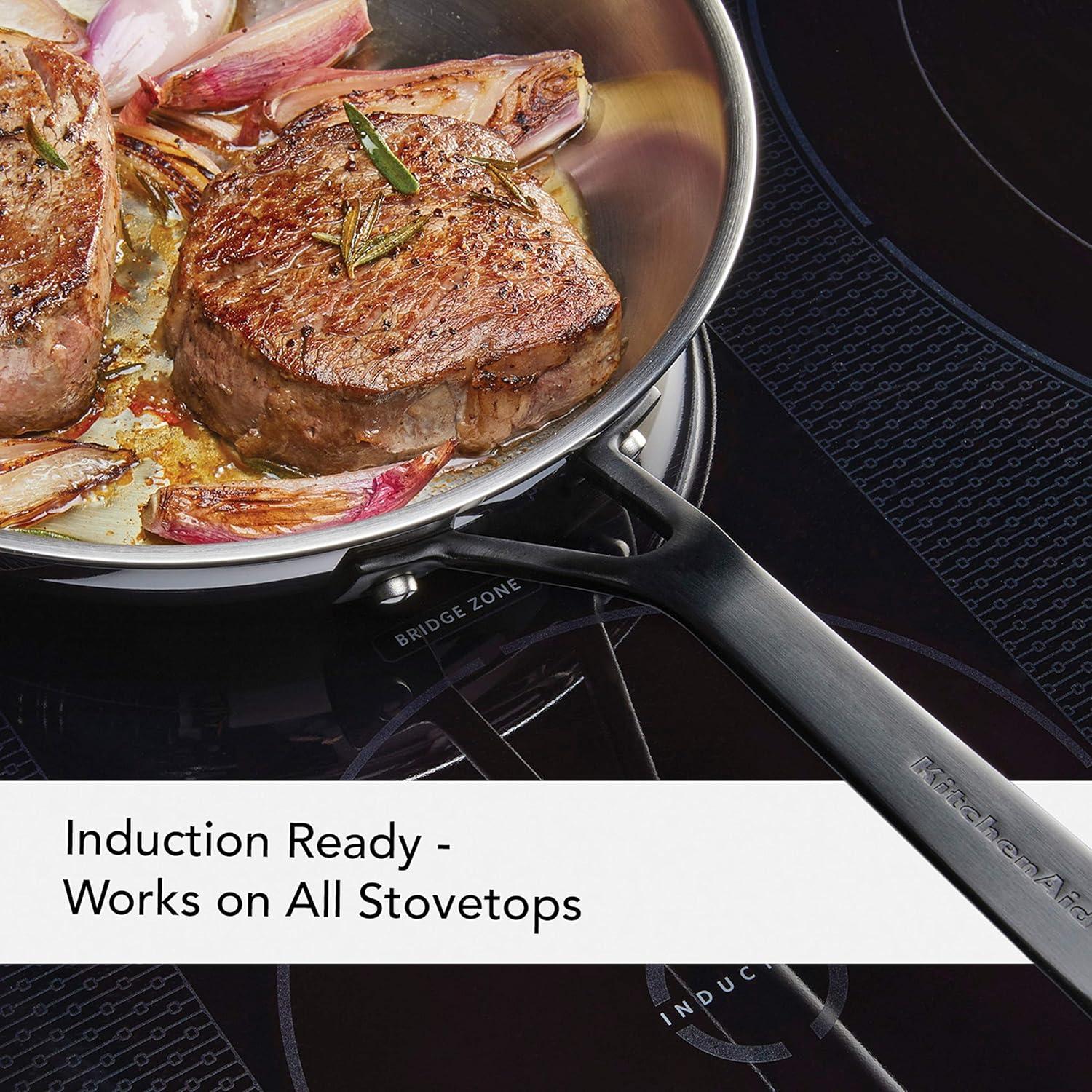 imageKitchenAid 5Ply Clad Polished Stainless Steel Fry PanSkillet 1225 InchStainless Steel