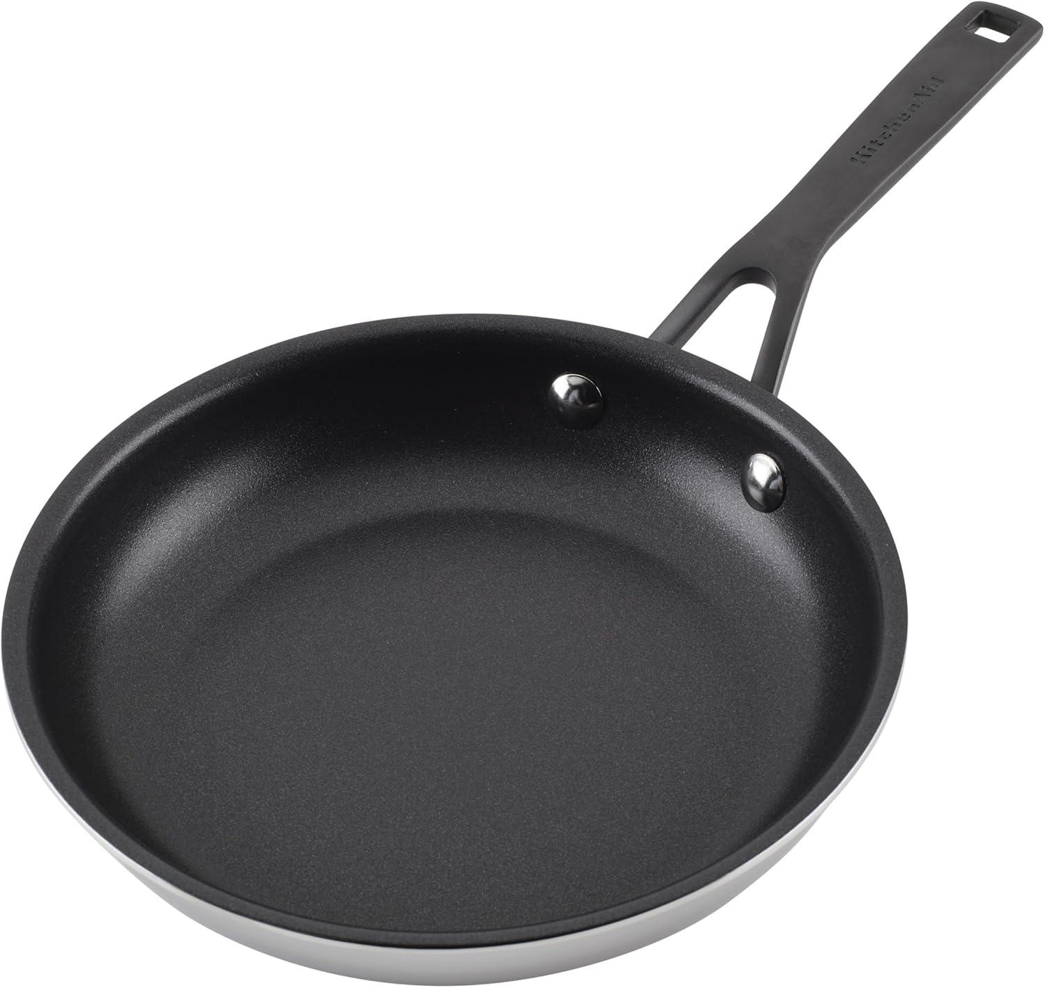 imageKitchenAid 5Ply Clad Polished Stainless Steel Fry PanSkillet 1225 InchStainless Steel