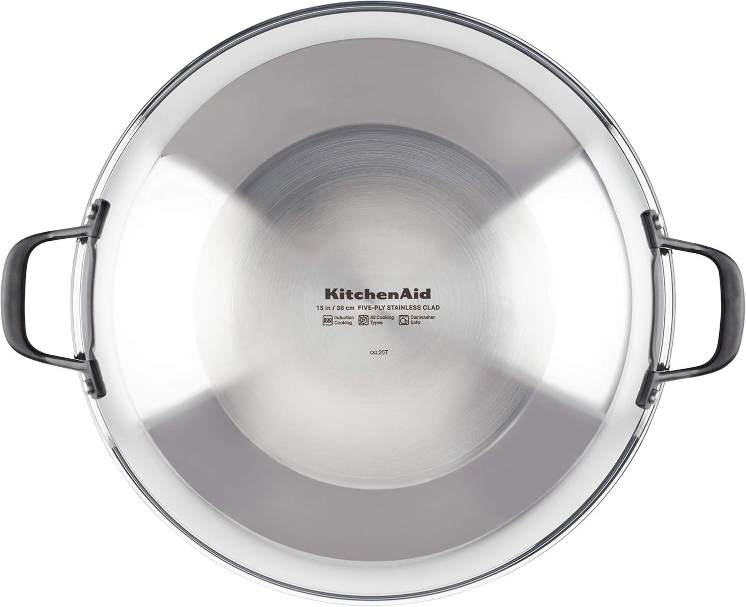 imageKitchenAid 5Ply Clad Polished Stainless Steel Fry PanSkillet 1225 InchStainless Steel