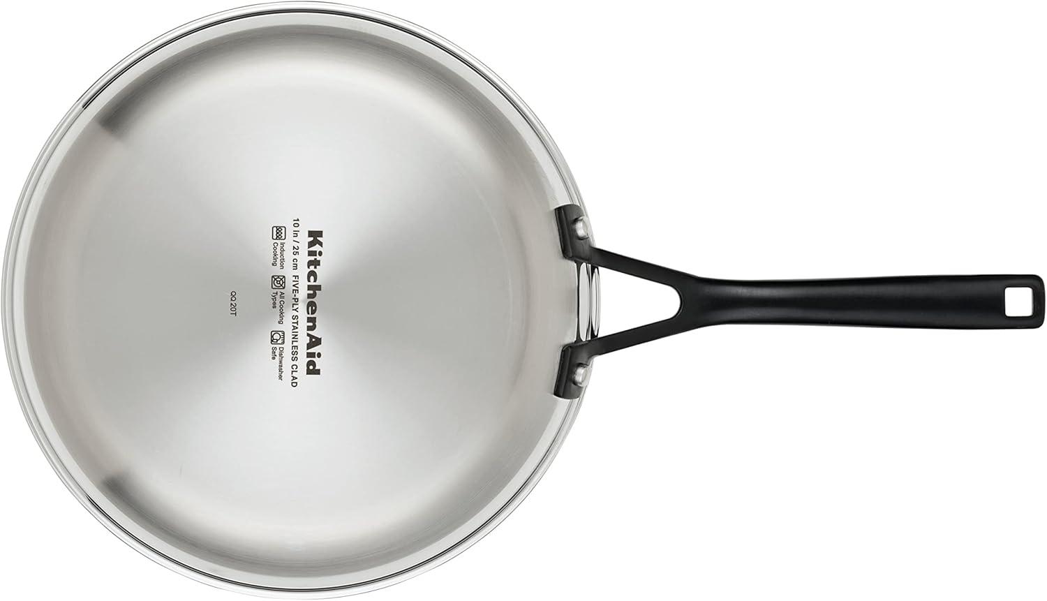 imageKitchenAid 5Ply Clad Polished Stainless Steel Fry PanSkillet 1225 InchStainless Steel