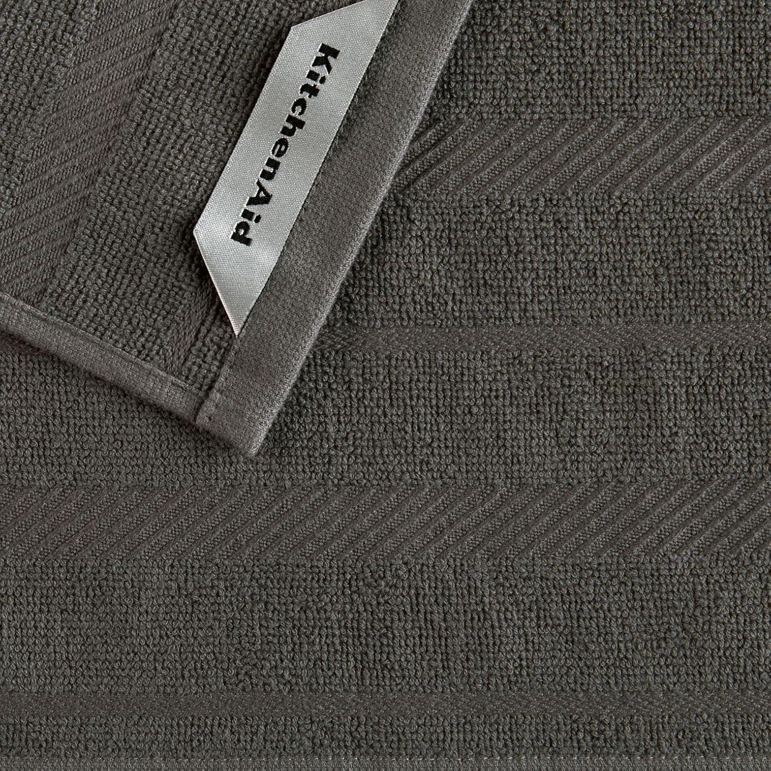 imageKitchenAid Albany Dishcloth 8 Pack Set Aqua SkyWhite 12quotx12quotCharcoal GreyWhite