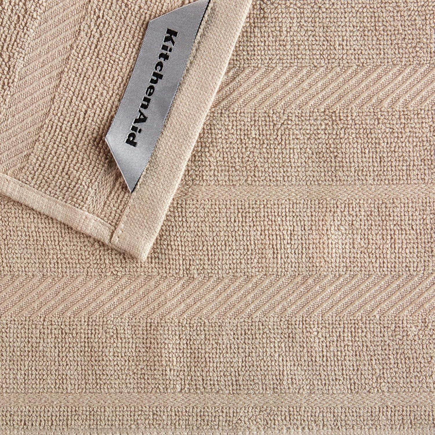 imageKitchenAid Albany Dishcloth 8 Pack Set Aqua SkyWhite 12quotx12quotMilkshakeWhite