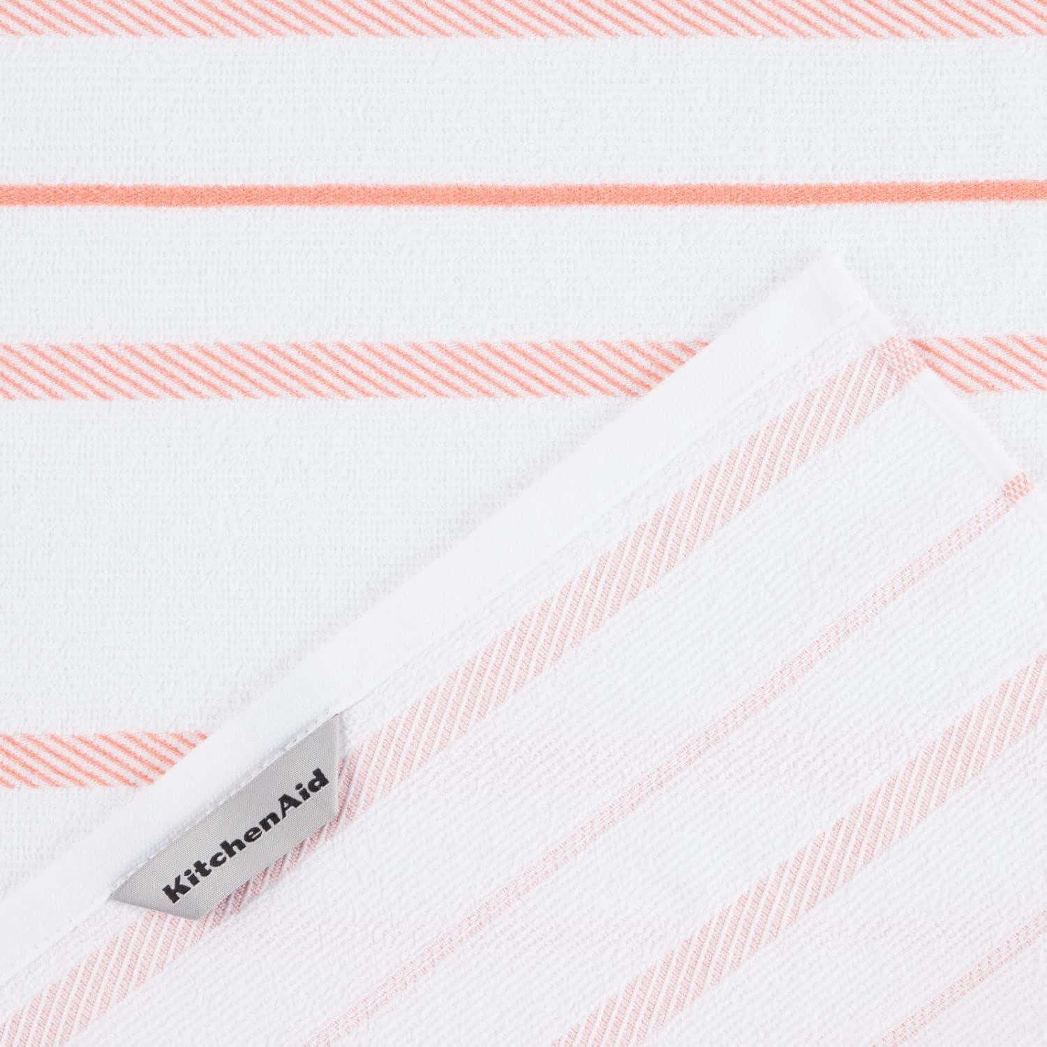 imageKitchenAid Albany Kitchen Towel 4Pack Set Blue VelvetWhite 16quotx26quotBird of Paradise