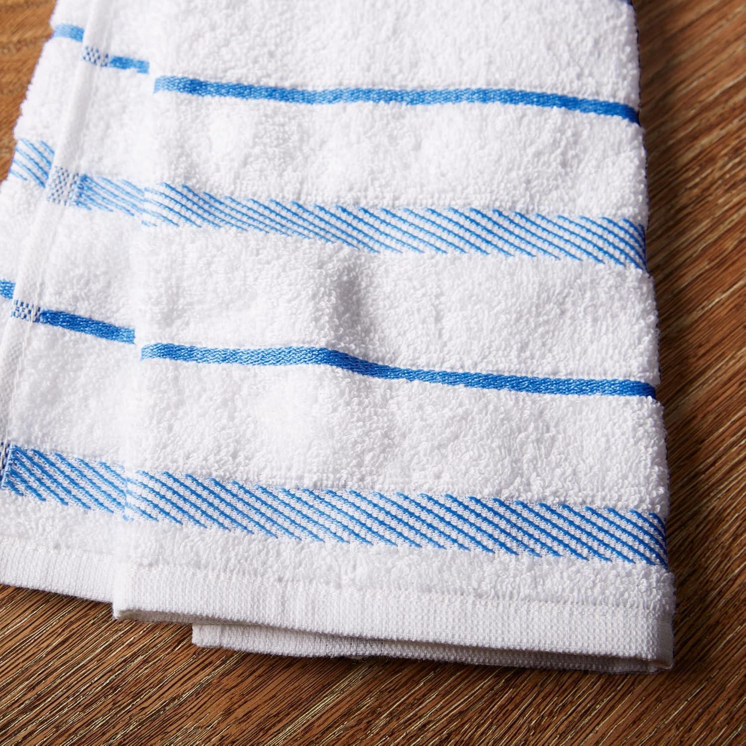 imageKitchenAid Albany Kitchen Towel 4Pack Set Blue VelvetWhite 16quotx26quotCornflower