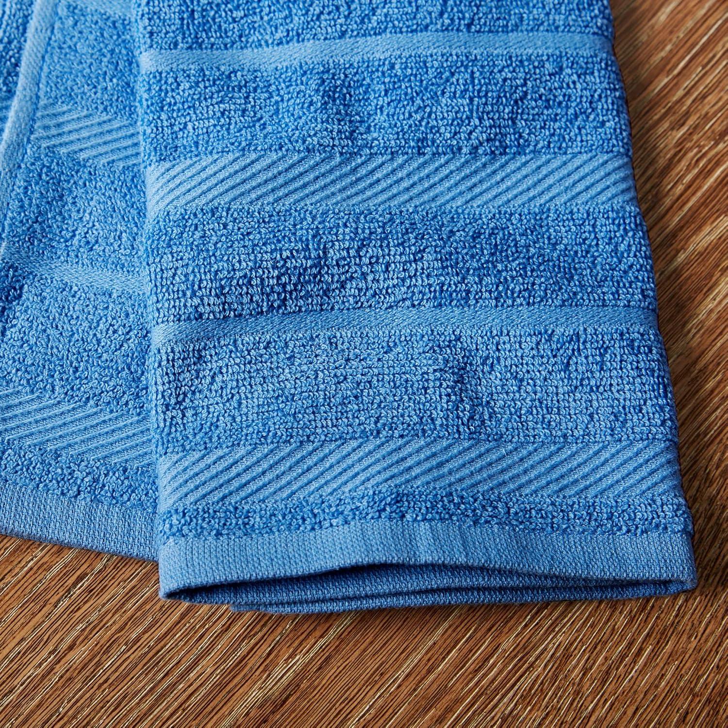 imageKitchenAid Albany Kitchen Towel 4Pack Set Blue VelvetWhite 16quotx26quotCornflower