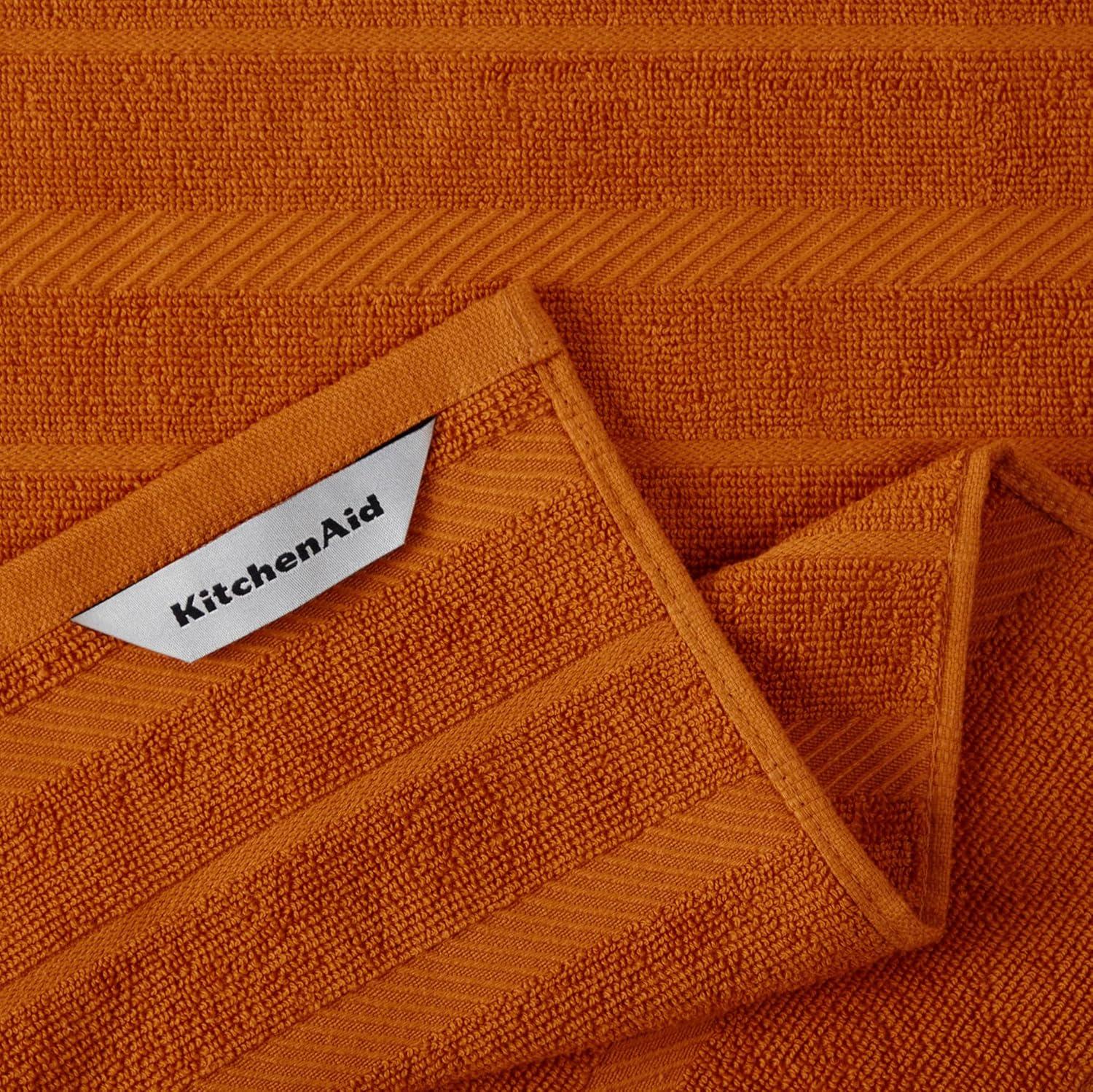 imageKitchenAid Albany Kitchen Towel 4Pack Set Blue VelvetWhite 16quotx26quotHoney