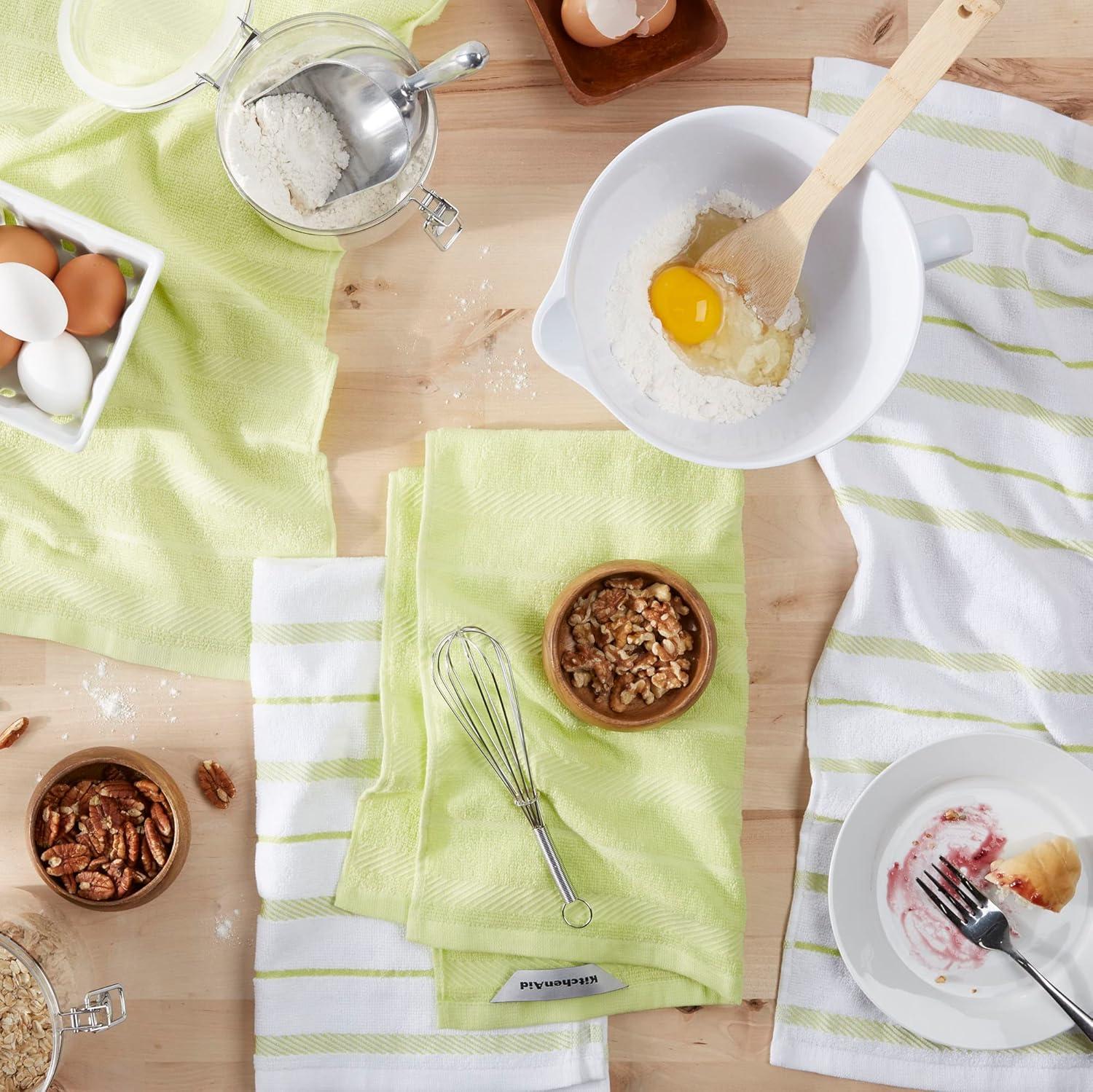 imageKitchenAid Albany Kitchen Towel 4Pack Set Blue VelvetWhite 16quotx26quotKyoto Glow