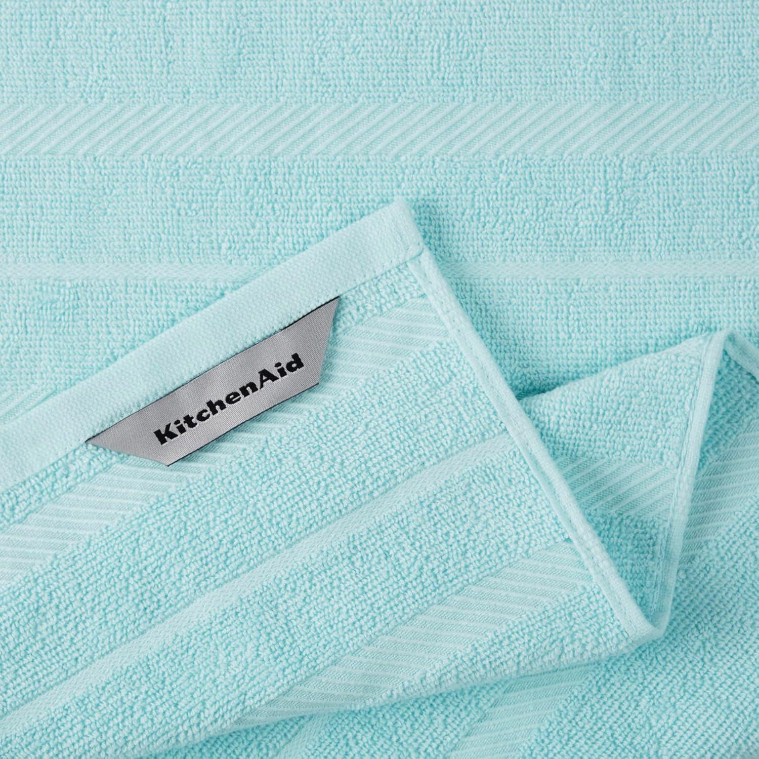 imageKitchenAid Albany Kitchen Towel 4Pack Set Blue VelvetWhite 16quotx26quotMineral Water
