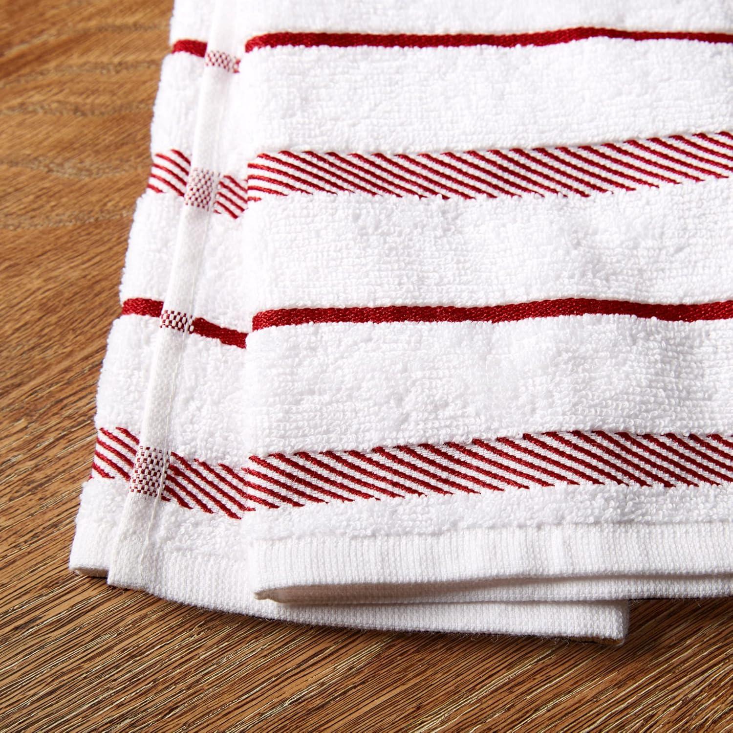 imageKitchenAid Albany Kitchen Towel 4Pack Set Blue VelvetWhite 16quotx26quotPassion Red