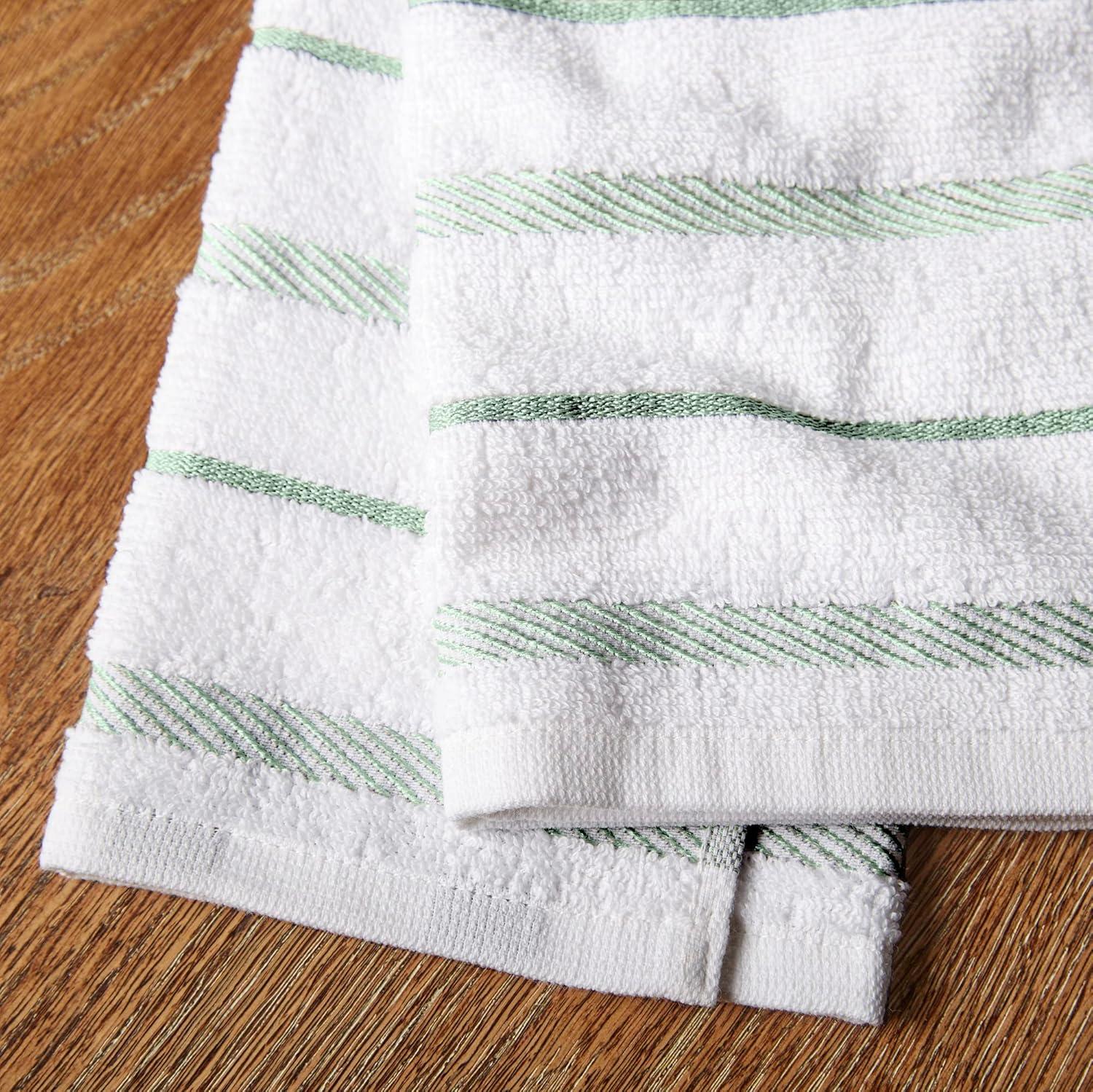 imageKitchenAid Albany Kitchen Towel 4Pack Set Blue VelvetWhite 16quotx26quotPistachio
