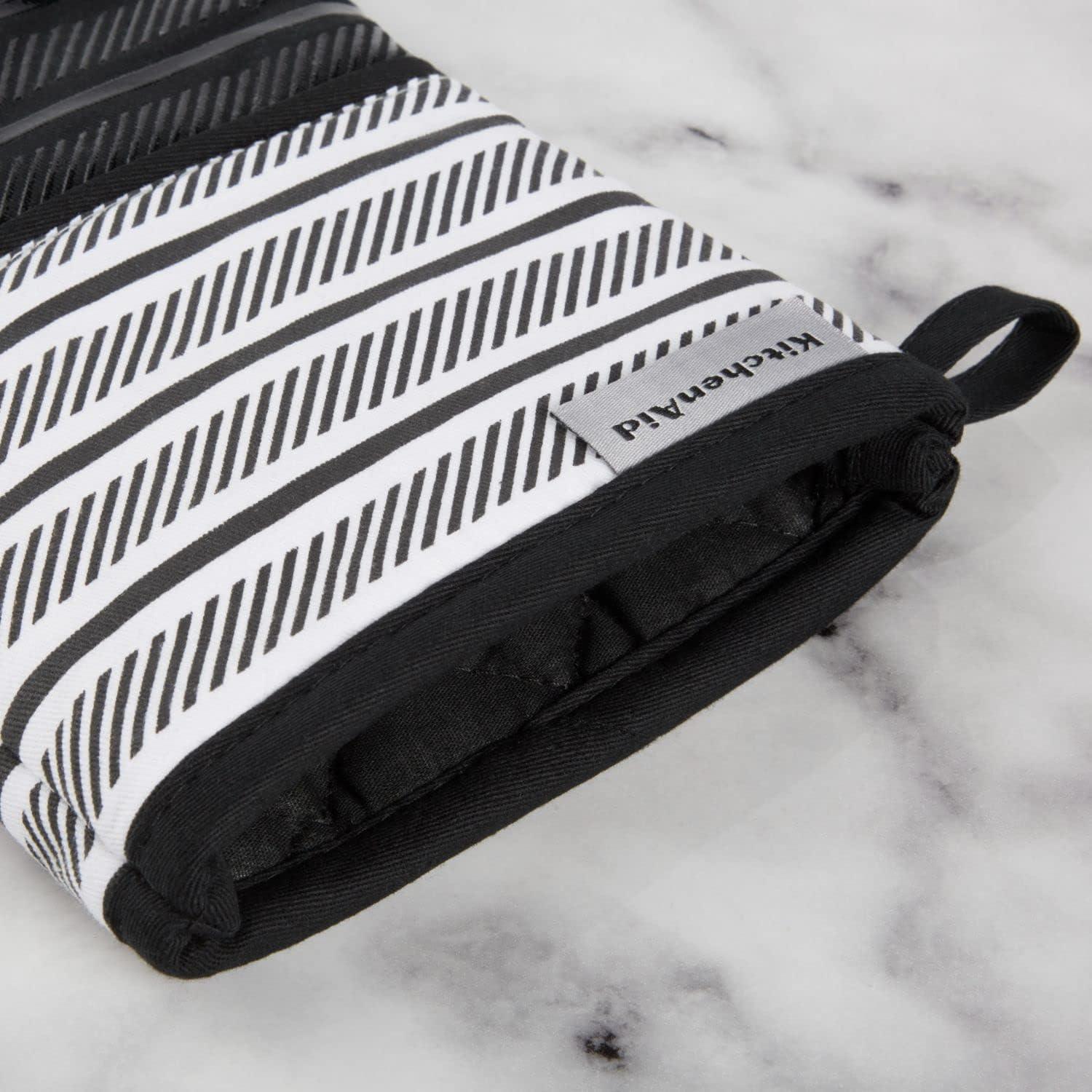 imageKitchenAid Albany Oven Mitt 2Pack Set Aqua Sky 7quotx13quotMatte Black