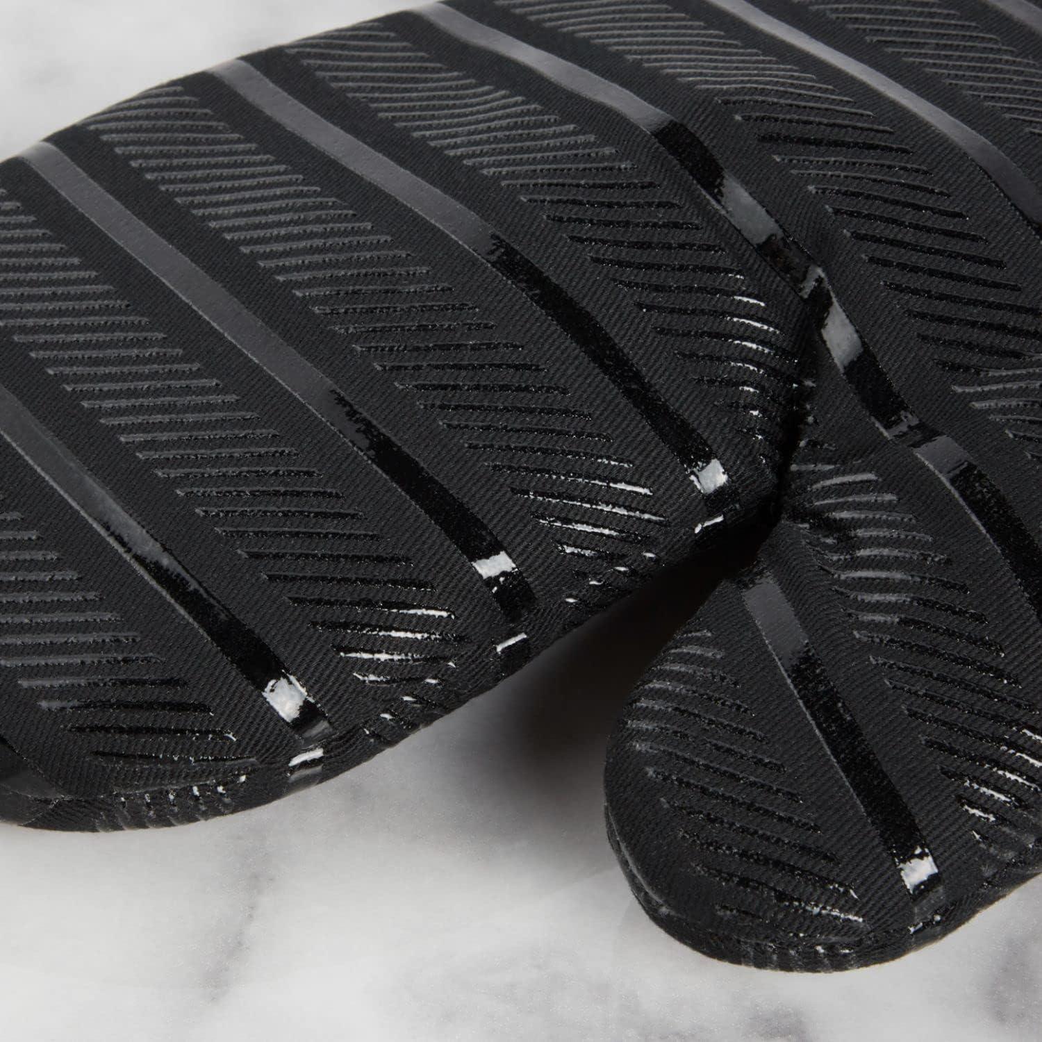 imageKitchenAid Albany Oven Mitt 2Pack Set Aqua Sky 7quotx13quotMatte Black