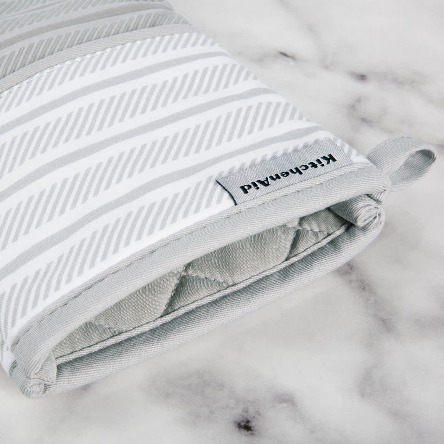 imageKitchenAid Albany Oven Mitt 2Pack Set Aqua Sky 7quotx13quotMatte Grey