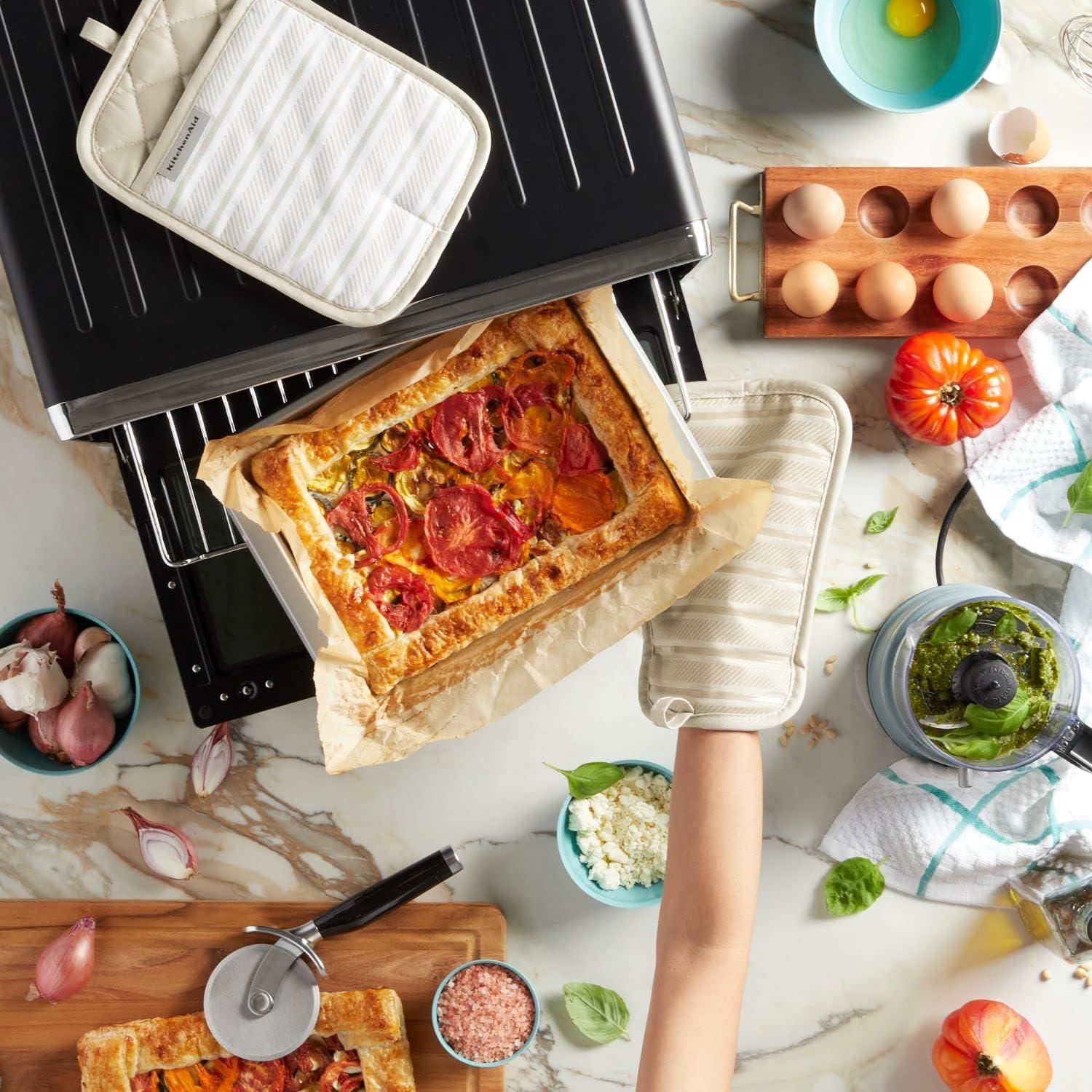 imageKitchenAid Albany Pot Holder 2Pack Set Aqua Sky 7quotx10quotMilkshake