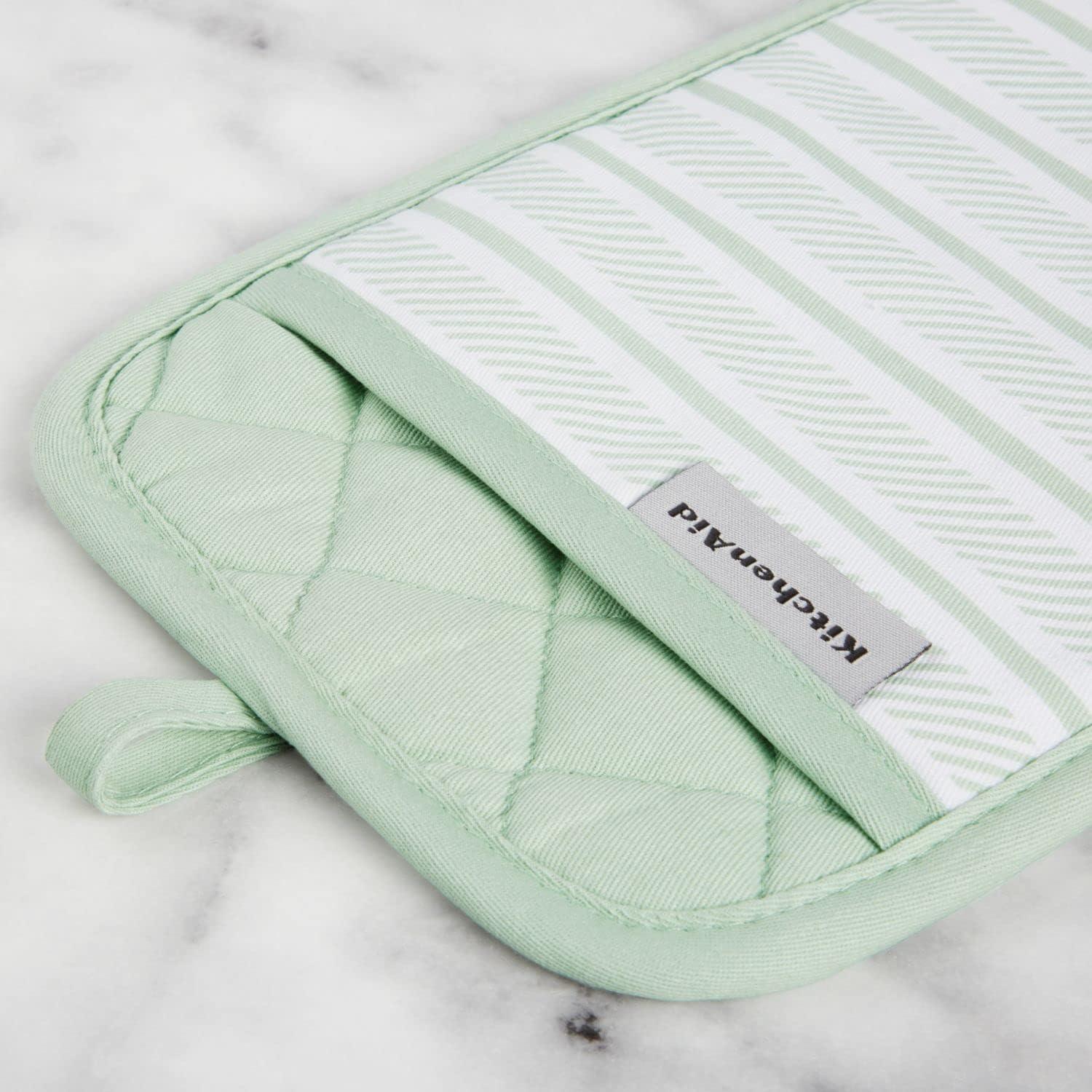 imageKitchenAid Albany Pot Holder 2Pack Set Aqua Sky 7quotx10quotPistachio