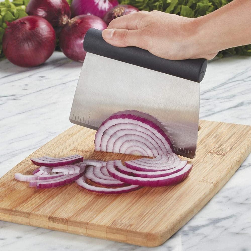 imageKitchenAid All Purpose Stainless Steel Dough Pastry ScraperChopperCutter with Measurement Scale 6Inch
