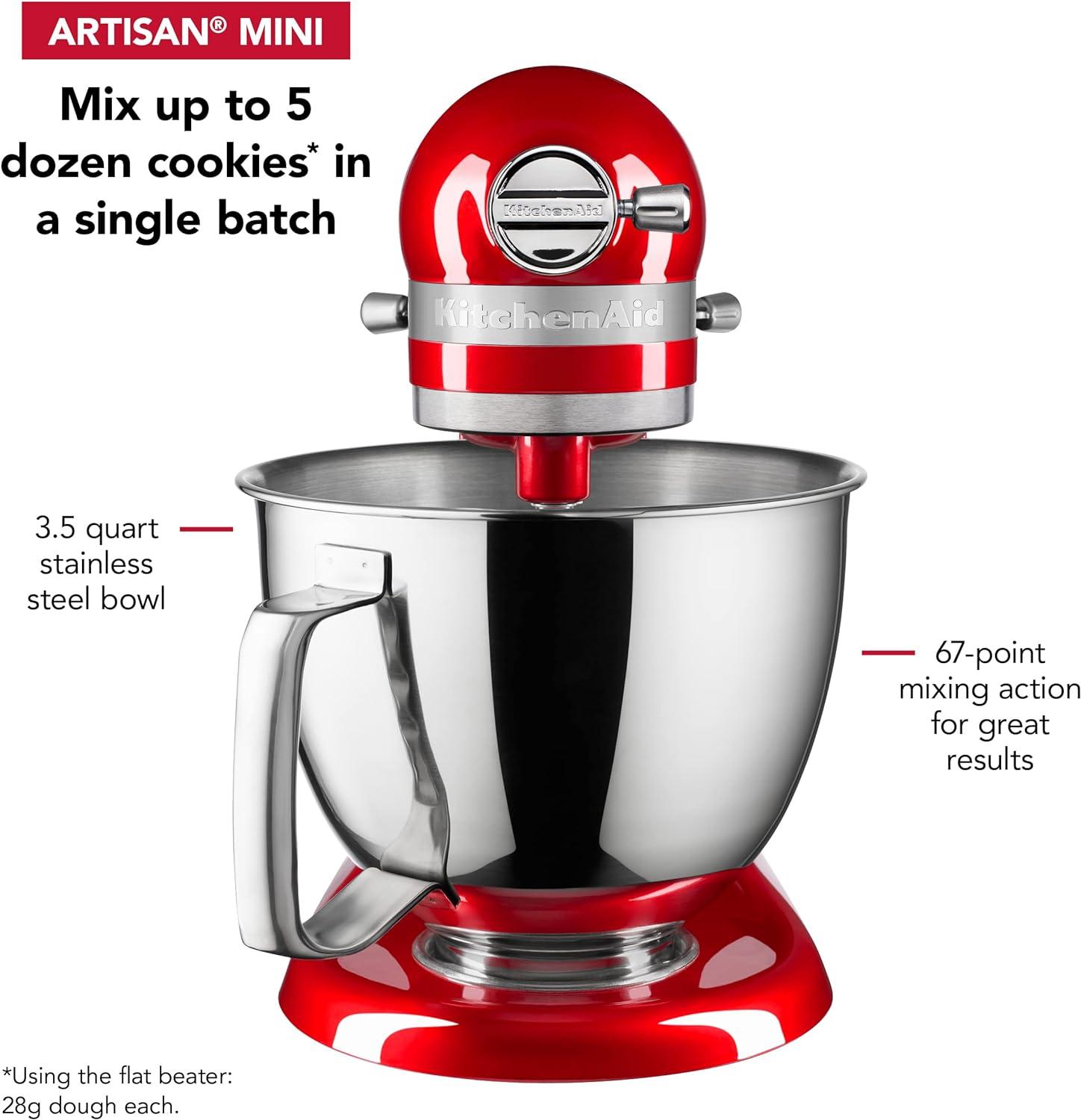 imageKitchenAid Artisan Mini 35 Quart TiltHead Stand Mixer KSM3316X WhiteCandy Apple