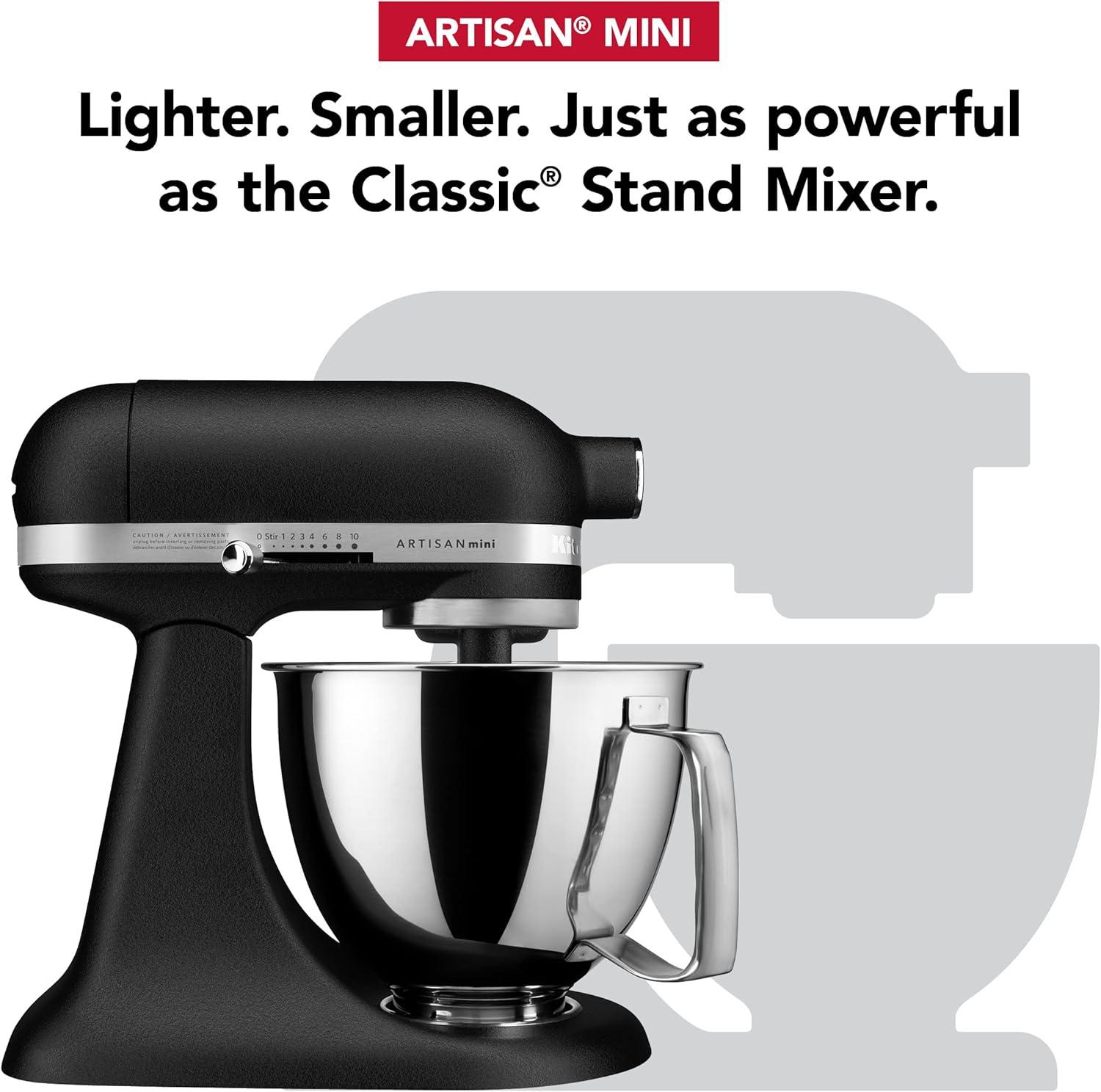 imageKitchenAid Artisan Mini 35 Quart TiltHead Stand Mixer KSM3316X WhiteImperial Black
