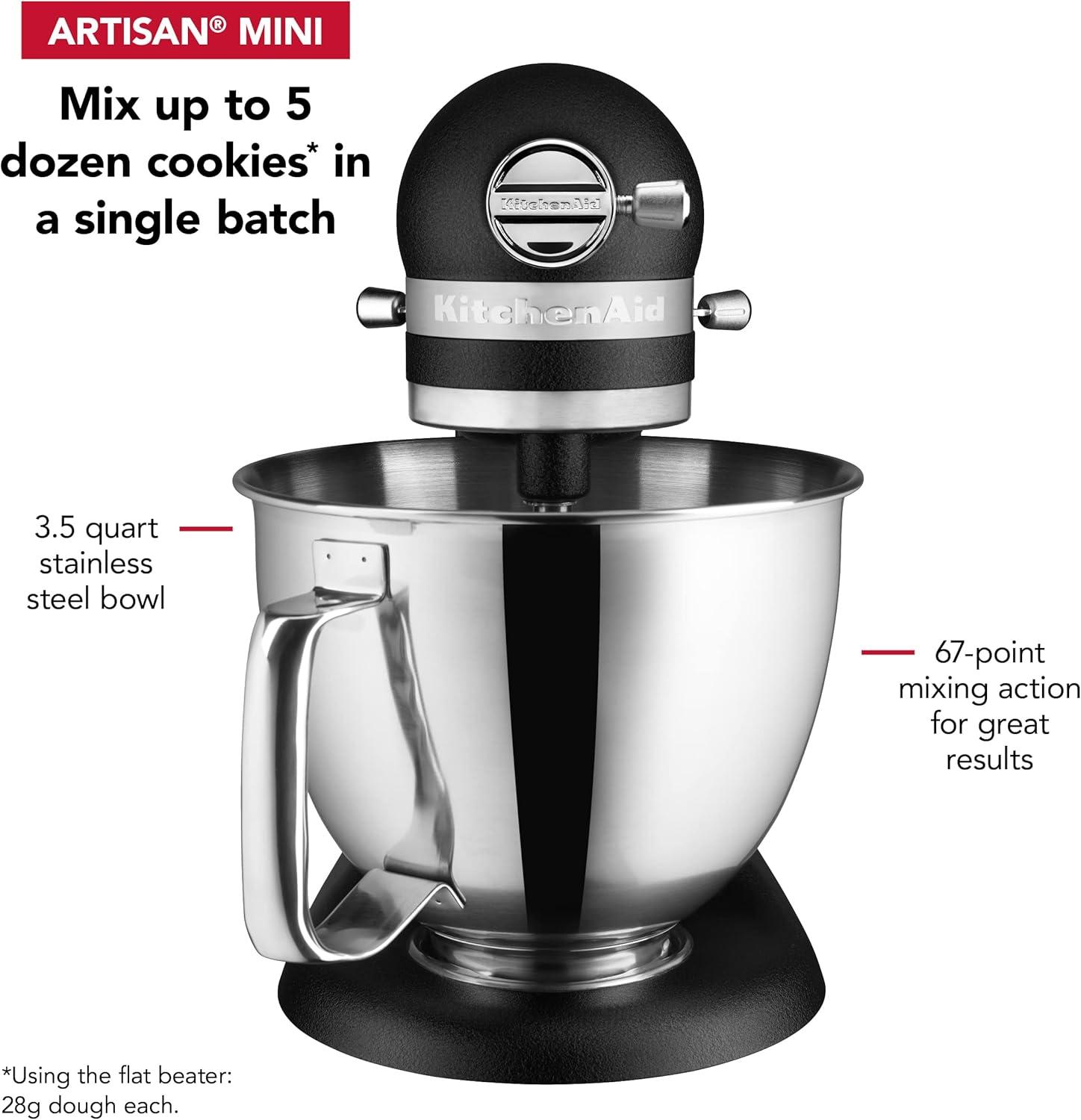 imageKitchenAid Artisan Mini 35 Quart TiltHead Stand Mixer KSM3316X WhiteImperial Black
