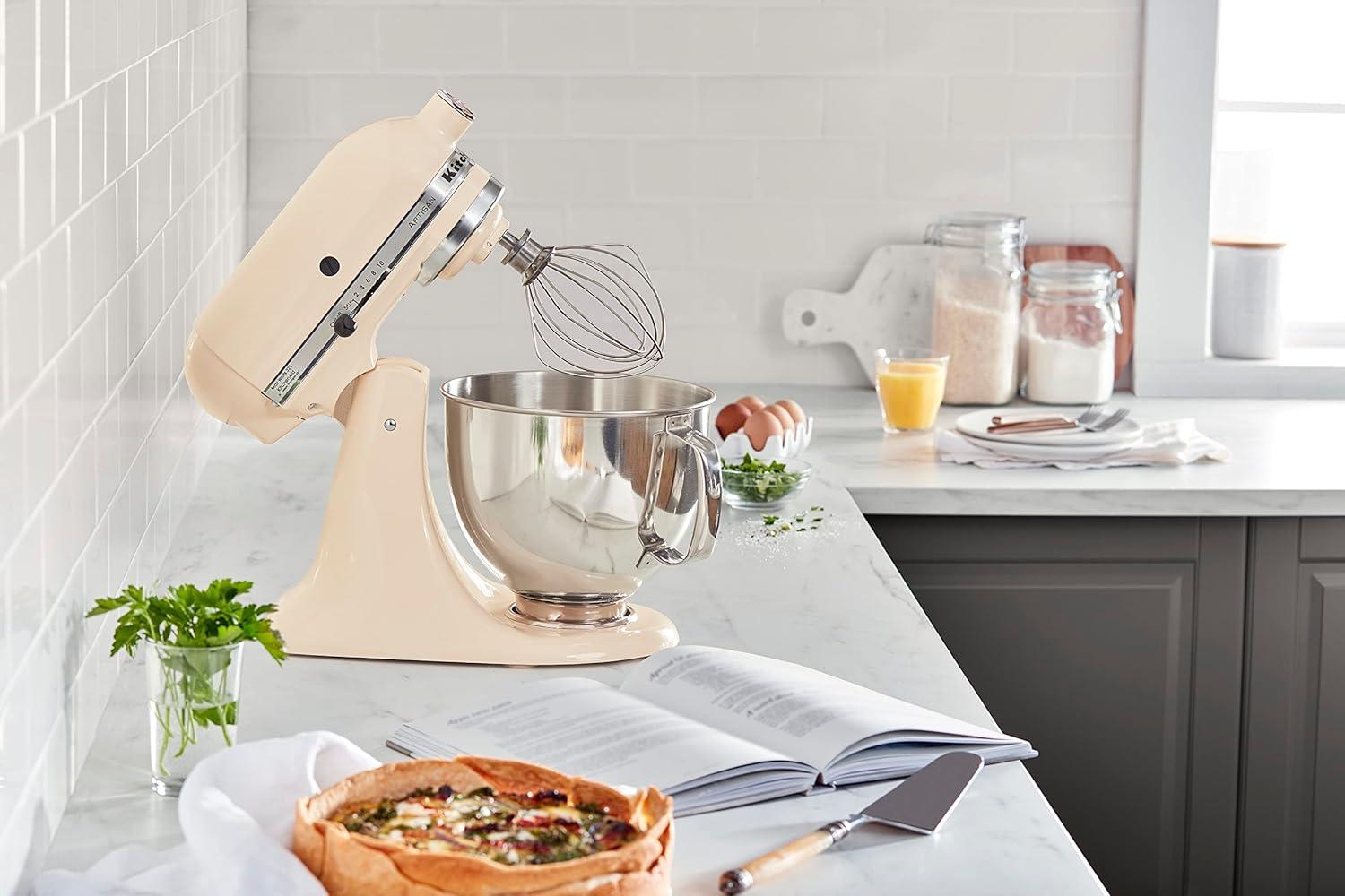 imageKitchenAid Artisan Series 5 Quart Tilt Head Stand Mixer with Pouring Shield KSM150PS Aqua SkyAlmond Cream